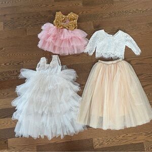 NEW 4 piece Lot Girls dresses size 4 - Photography Flower Girl